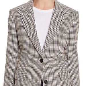 Theory womens plaid cinch blazer